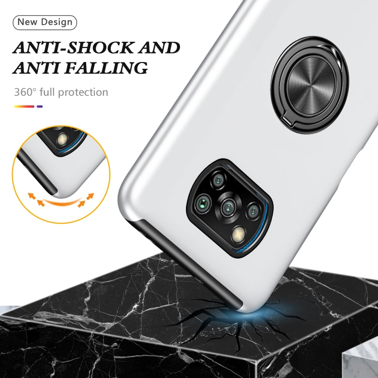 For Xiaomi Poco X3 / X3 NFC PC + TPU Shockproof Magnetic Phone Case with Invisible Ring Holder