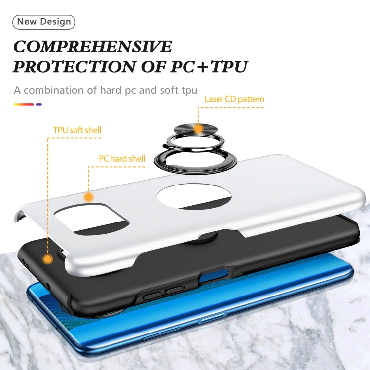For Xiaomi Poco X3 / X3 NFC PC + TPU Shockproof Magnetic Phone Case with Invisible Ring Holder