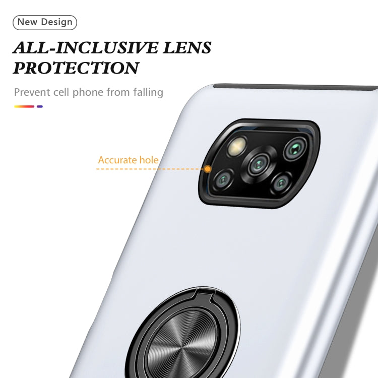 For Xiaomi Poco X3 / X3 NFC PC + TPU Shockproof Magnetic Phone Case with Invisible Ring Holder