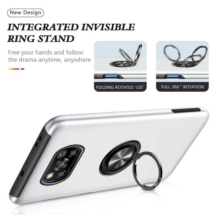 For Xiaomi Poco X3 / X3 NFC PC + TPU Shockproof Magnetic Phone Case with Invisible Ring Holder