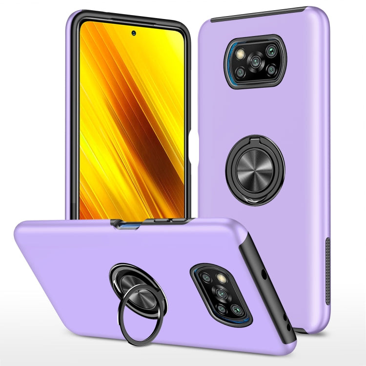 For Xiaomi Poco X3 / X3 NFC PC + TPU Shockproof Magnetic Phone Case with Invisible Ring Holder