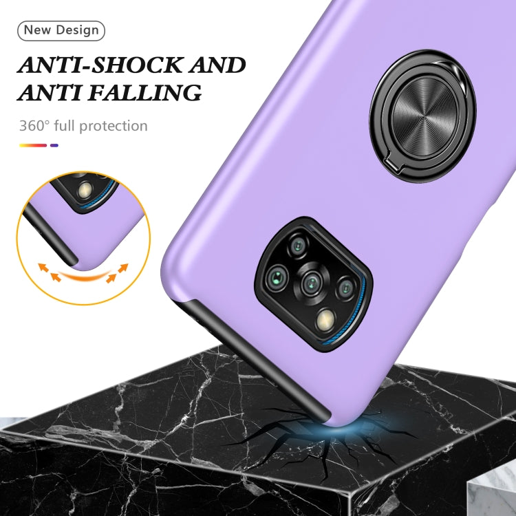 For Xiaomi Poco X3 / X3 NFC PC + TPU Shockproof Magnetic Phone Case with Invisible Ring Holder