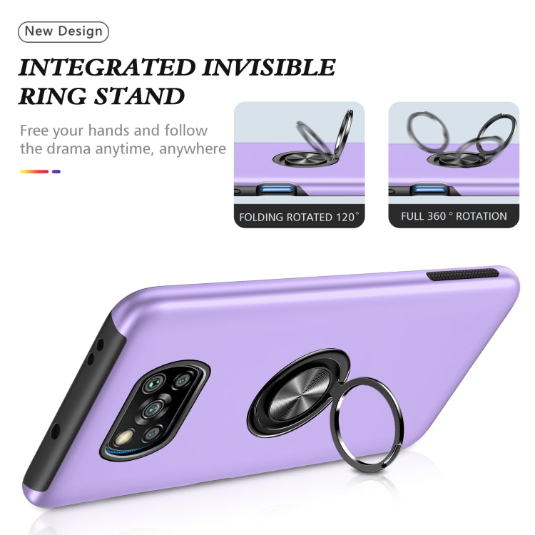 For Xiaomi Poco X3 / X3 NFC PC + TPU Shockproof Magnetic Phone Case with Invisible Ring Holder