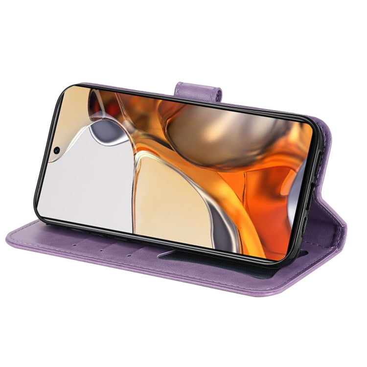 For Xiaomi 11T / 11T Pro 7-petal Flowers Embossing Horizontal Flip Leather Phone Case with Holder & Card Slots