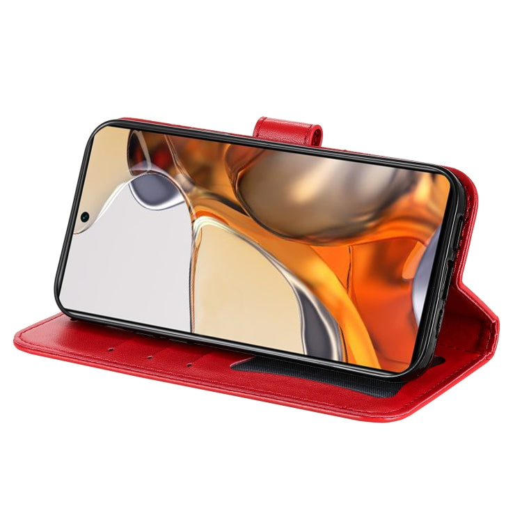 For Xiaomi 11T / 11T Pro 7-petal Flowers Embossing Horizontal Flip Leather Phone Case with Holder & Card Slots