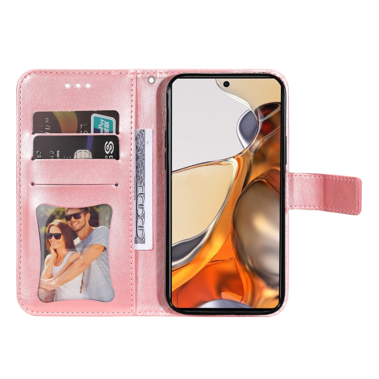 For Xiaomi 11T / 11T Pro 7-petal Flowers Embossing Horizontal Flip Leather Phone Case with Holder & Card Slots