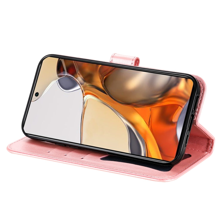 For Xiaomi 11T / 11T Pro 7-petal Flowers Embossing Horizontal Flip Leather Phone Case with Holder & Card Slots