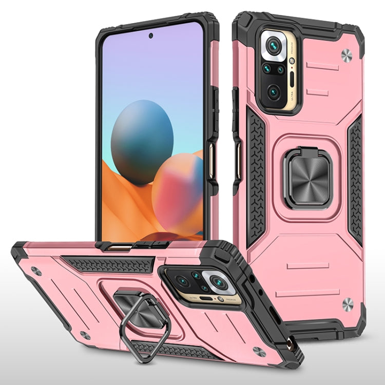 For Xiaomi Redmi Note10 Pro Magnetic Armor Shockproof Phone Case with Metal Ring Holder