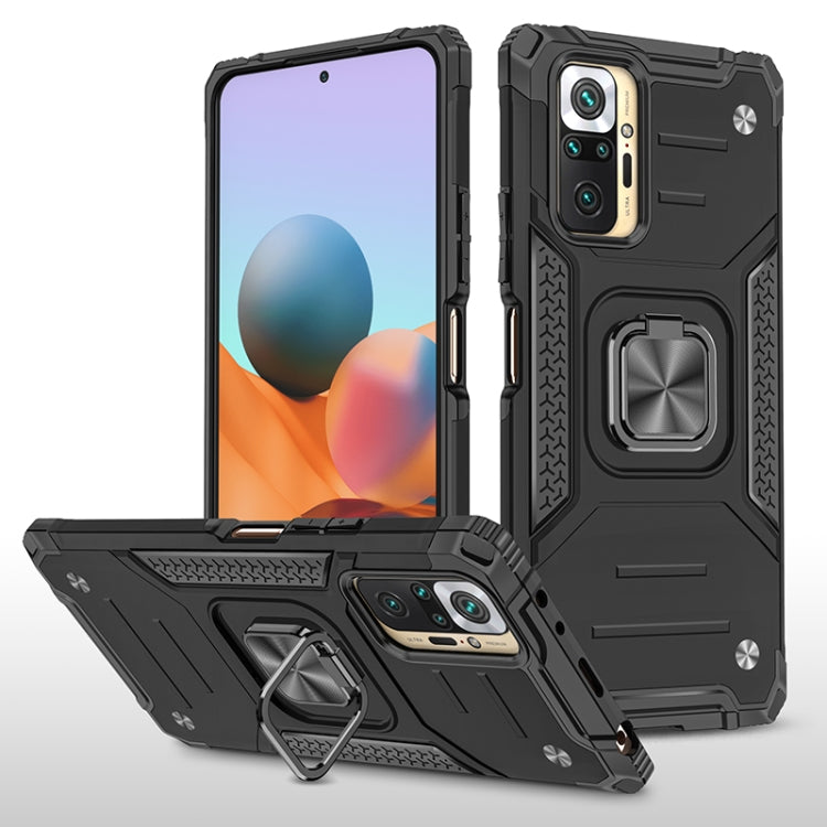 For Xiaomi Redmi Note10 Pro Magnetic Armor Shockproof Phone Case with Metal Ring Holder