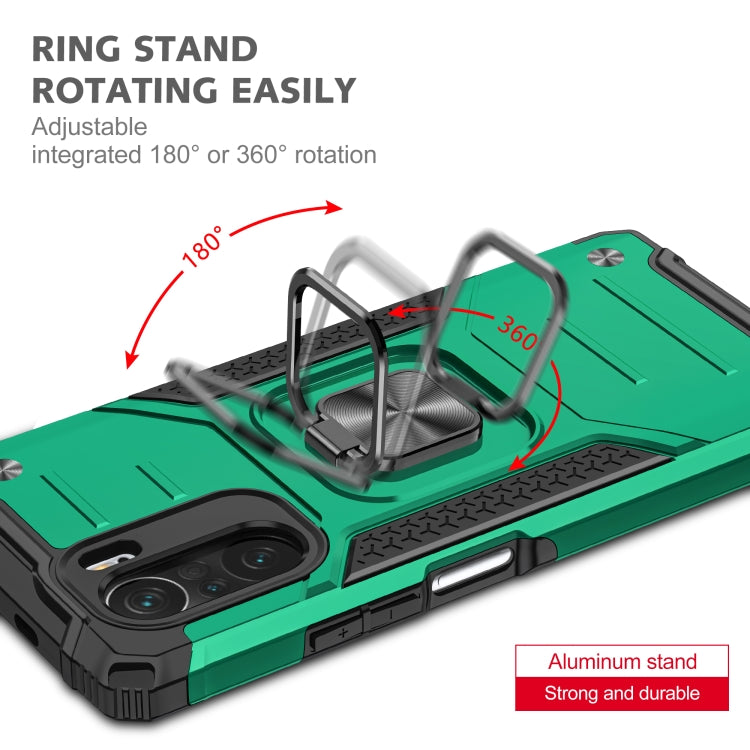 For Xiaomi Redmi K40 Magnetic Armor Shockproof Phone Case with Metal Ring Holder
