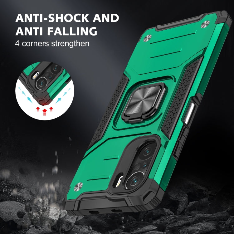For Xiaomi Redmi K40 Magnetic Armor Shockproof Phone Case with Metal Ring Holder