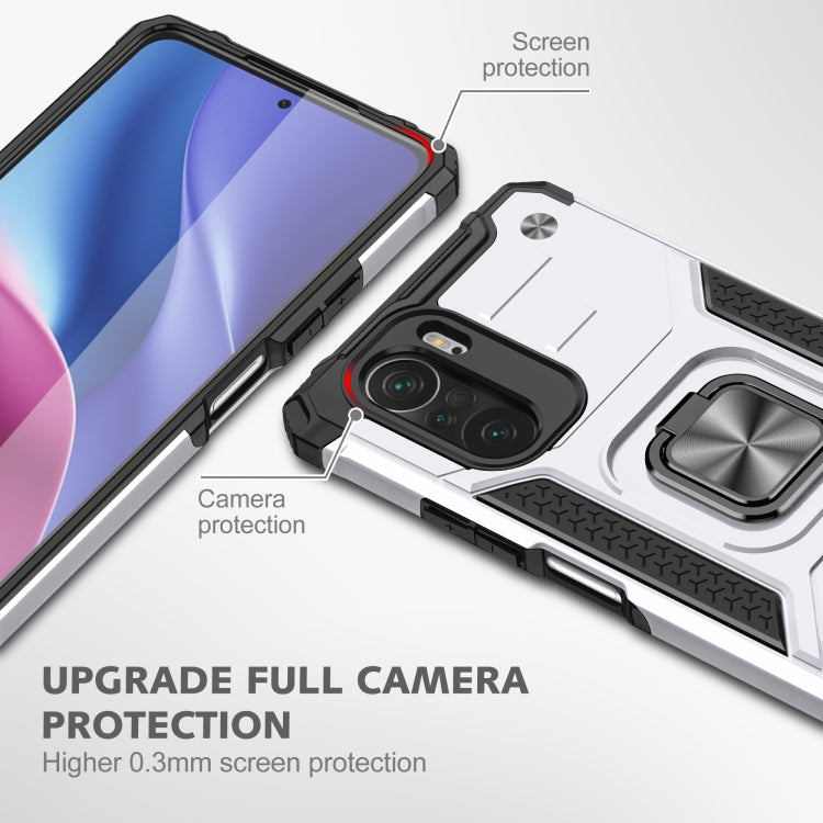 For Xiaomi Redmi K40 Magnetic Armor Shockproof Phone Case with Metal Ring Holder