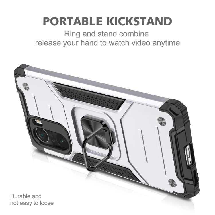 For Xiaomi Redmi K40 Magnetic Armor Shockproof Phone Case with Metal Ring Holder