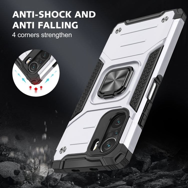 For Xiaomi Redmi K40 Magnetic Armor Shockproof Phone Case with Metal Ring Holder