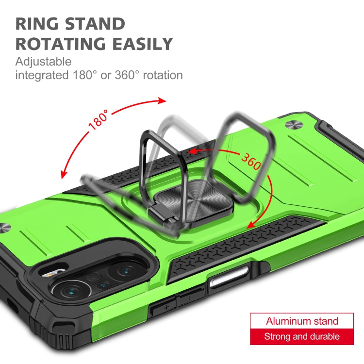For Xiaomi Redmi K40 Magnetic Armor Shockproof Phone Case with Metal Ring Holder