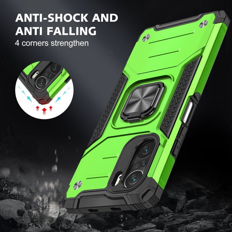 For Xiaomi Redmi K40 Magnetic Armor Shockproof Phone Case with Metal Ring Holder