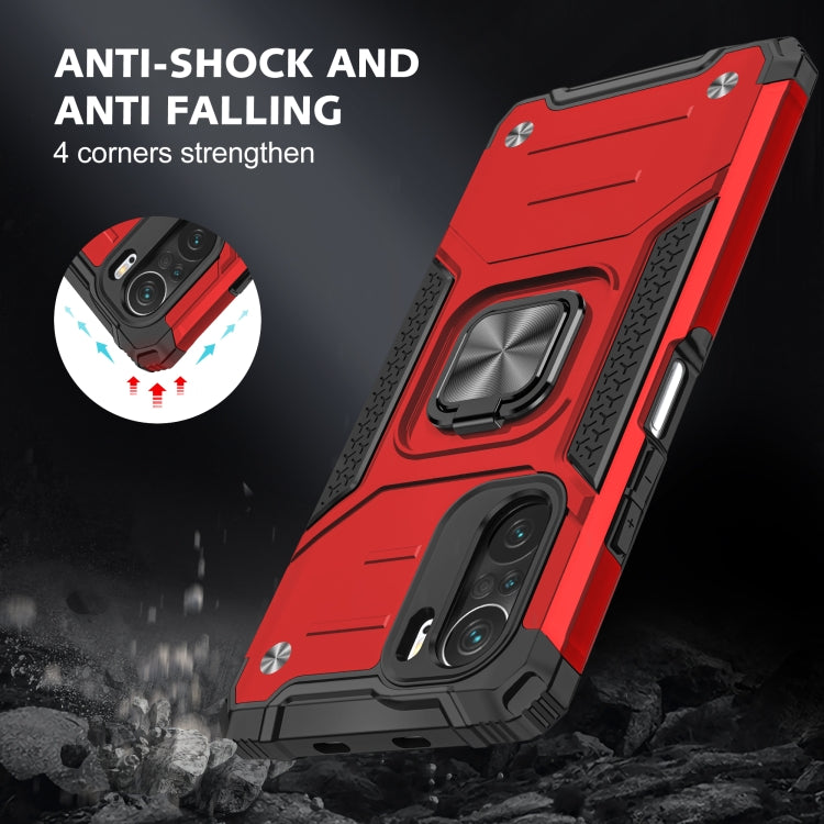 For Xiaomi Redmi K40 Magnetic Armor Shockproof Phone Case with Metal Ring Holder