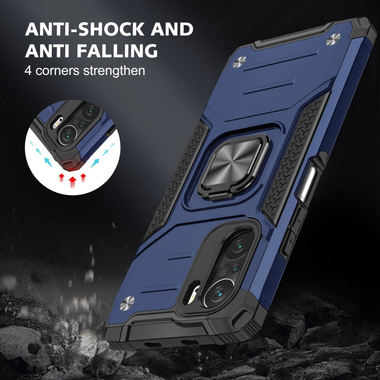For Xiaomi Redmi K40 Magnetic Armor Shockproof Phone Case with Metal Ring Holder