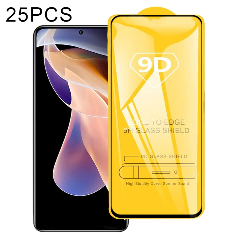 For Xiaomi Redmi Note 11 Pro 5G / 4G / 11 Pro+ / 11E Pro / POCO F4 / Poco X4 Pro 5G 25 PCS 9D Full Glue Full Screen Tempered Glass Film