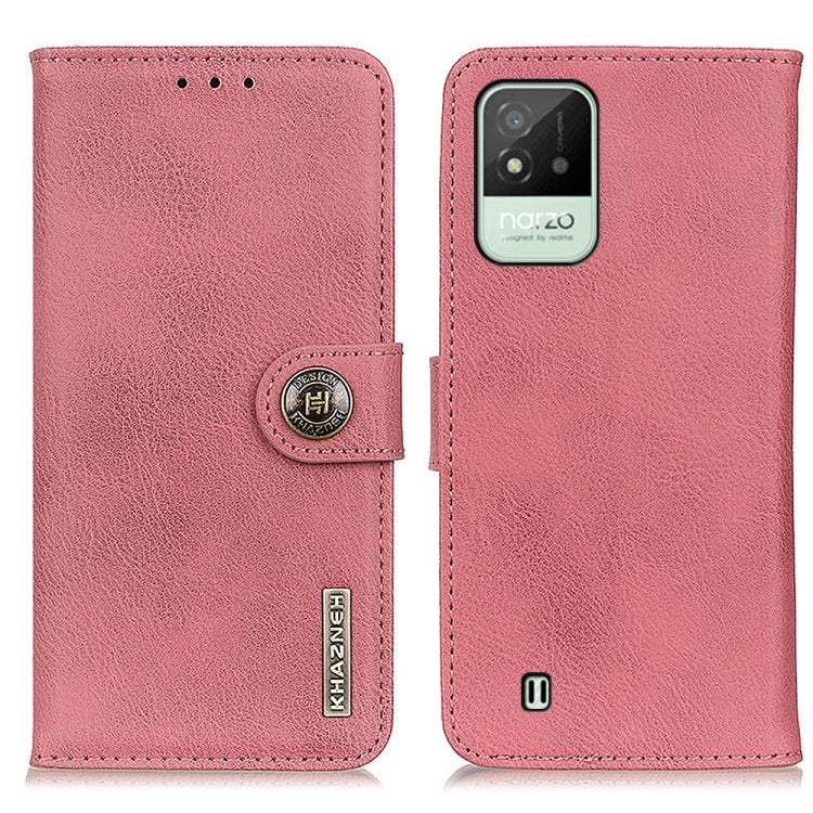 For OPPO Realme Narzo 50i KHAZNEH Cowhide Texture Horizontal Flip Leather Phone Case