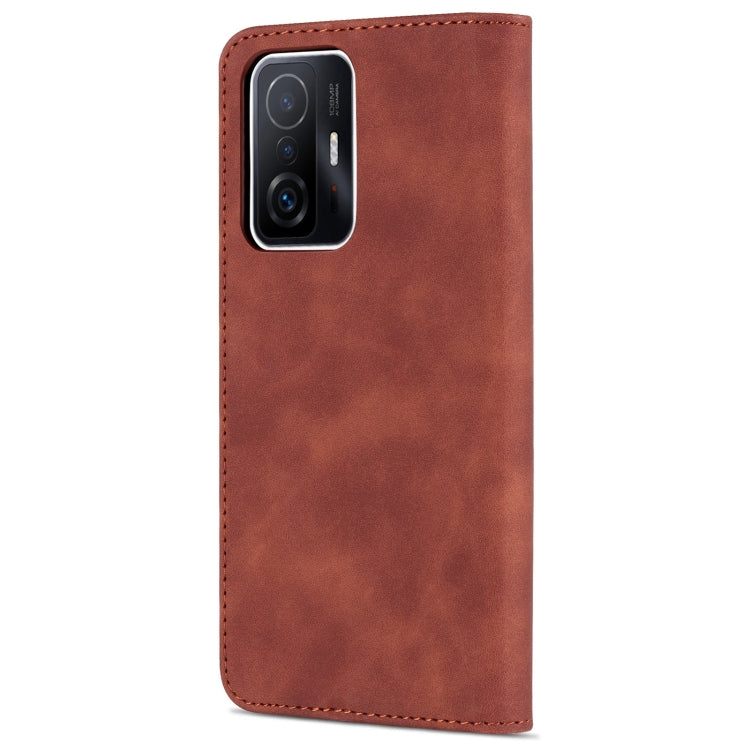For Xiaomi Mi 11T / 11T Pro AZNS Skin Feel Calf Texture Horizontal Flip Phone Leather Case