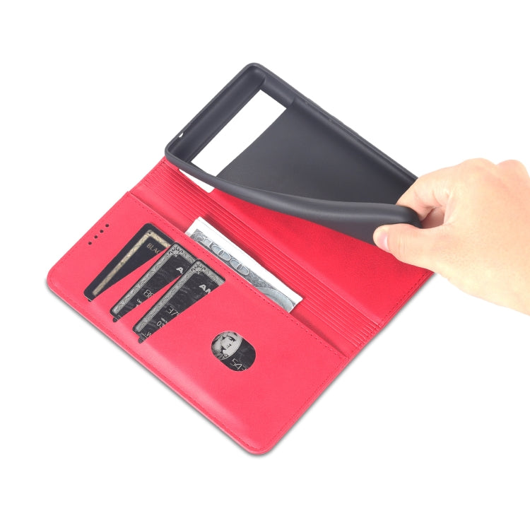 For Google Pixel 6 AZNS Magnetic Calf Texture Horizontal Flip Phone Leather Case