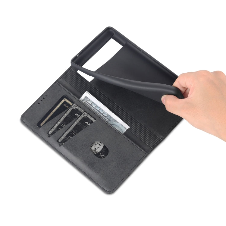 For Google Pixel 6 AZNS Magnetic Calf Texture Horizontal Flip Phone Leather Case