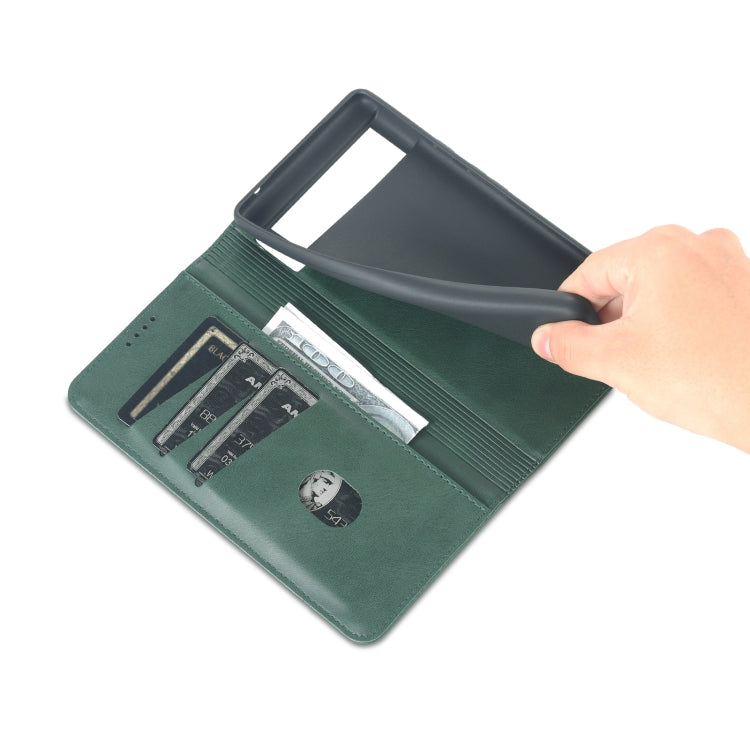 For Google Pixel 6 AZNS Magnetic Calf Texture Horizontal Flip Phone Leather Case