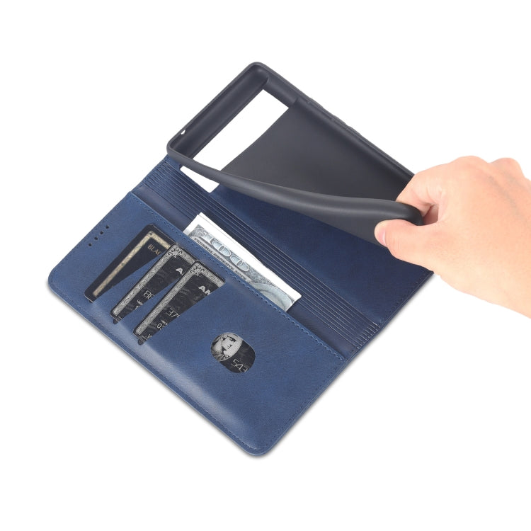 For Google Pixel 6 AZNS Magnetic Calf Texture Horizontal Flip Phone Leather Case