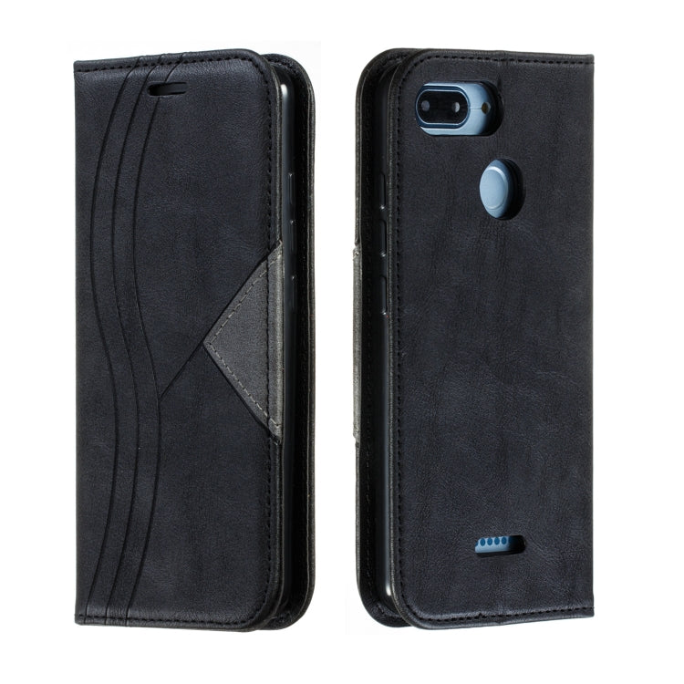 For Xiaomi Redmi 6 Splicing Color Magnetic Hem Horizontal Flip Leather Case with Holder & Card Slots
