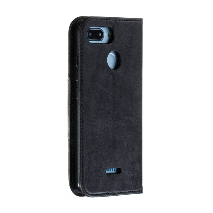 For Xiaomi Redmi 6 Splicing Color Magnetic Hem Horizontal Flip Leather Case with Holder & Card Slots