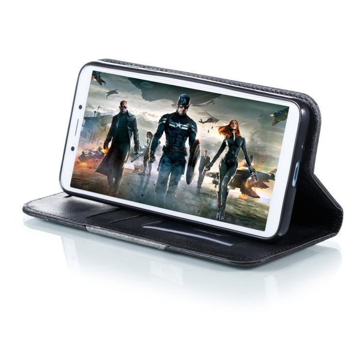 For Xiaomi Redmi 6 Splicing Color Magnetic Hem Horizontal Flip Leather Case with Holder & Card Slots