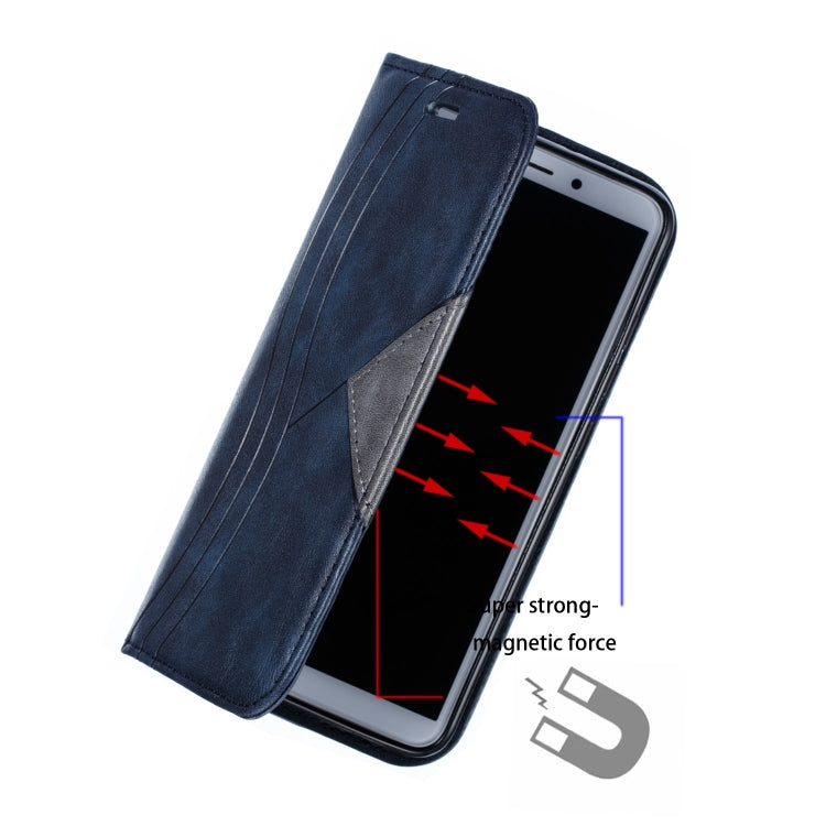 For Xiaomi Redmi 6 Splicing Color Magnetic Hem Horizontal Flip Leather Case with Holder & Card Slots