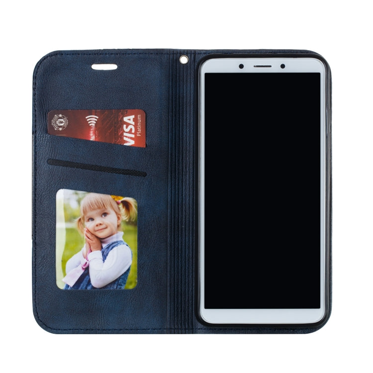 For Xiaomi Redmi 6 Splicing Color Magnetic Hem Horizontal Flip Leather Case with Holder & Card Slots