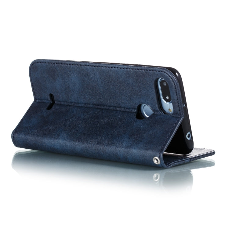 For Xiaomi Redmi 6 Splicing Color Magnetic Hem Horizontal Flip Leather Case with Holder & Card Slots
