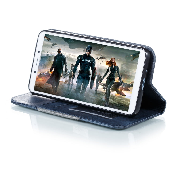 For Xiaomi Redmi 6 Splicing Color Magnetic Hem Horizontal Flip Leather Case with Holder & Card Slots