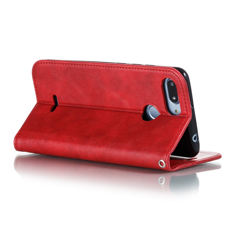 For Xiaomi Redmi 6 Splicing Color Magnetic Hem Horizontal Flip Leather Case with Holder & Card Slots