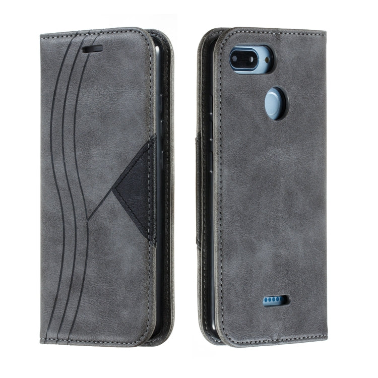 For Xiaomi Redmi 6 Splicing Color Magnetic Hem Horizontal Flip Leather Case with Holder & Card Slots