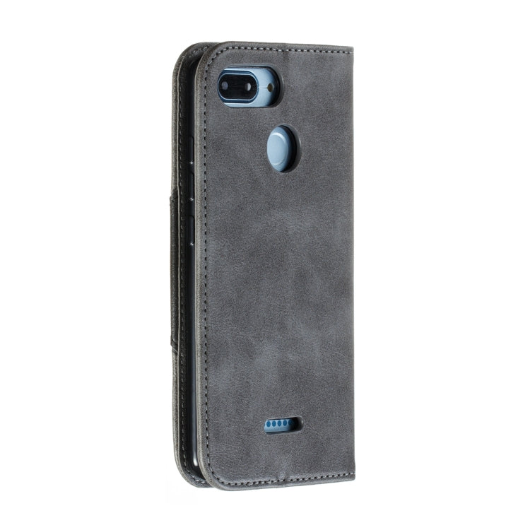 For Xiaomi Redmi 6 Splicing Color Magnetic Hem Horizontal Flip Leather Case with Holder & Card Slots