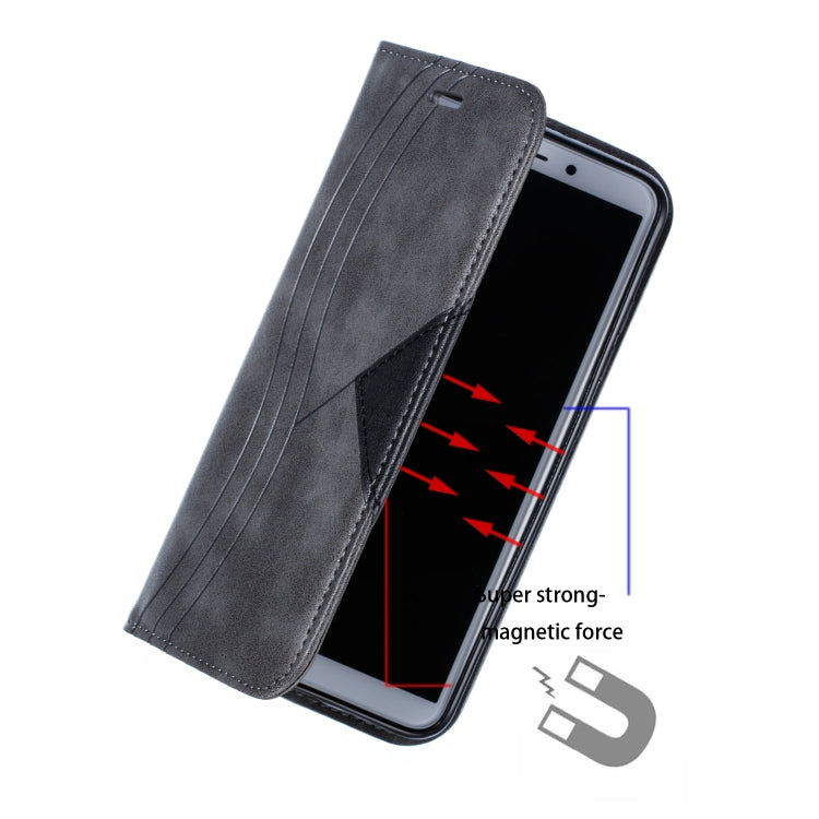 For Xiaomi Redmi 6 Splicing Color Magnetic Hem Horizontal Flip Leather Case with Holder & Card Slots