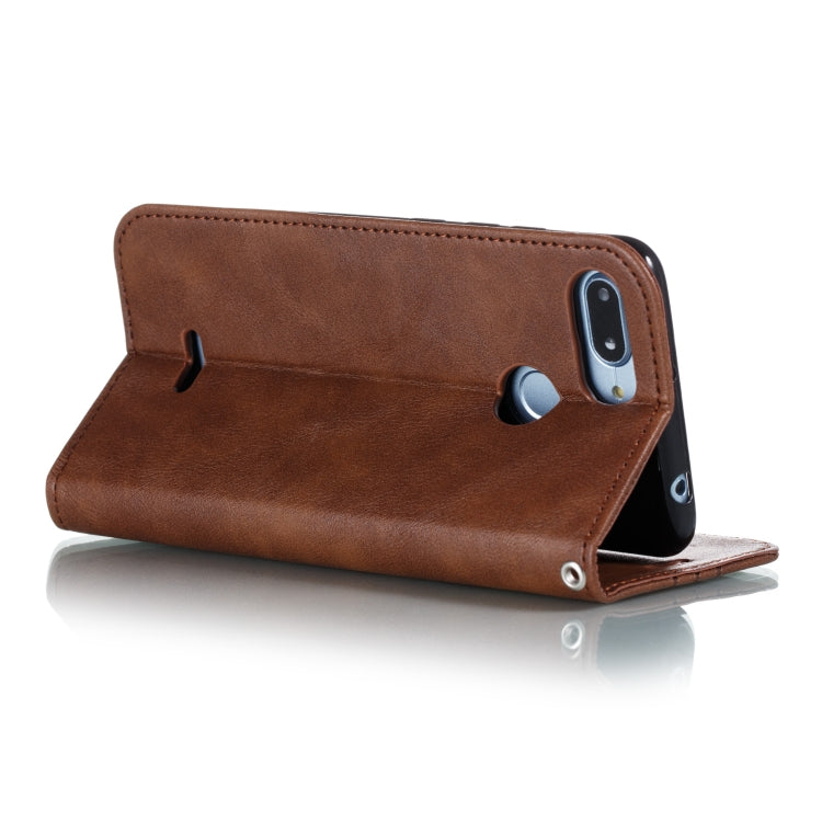 For Xiaomi Redmi 6 Splicing Color Magnetic Hem Horizontal Flip Leather Case with Holder & Card Slots