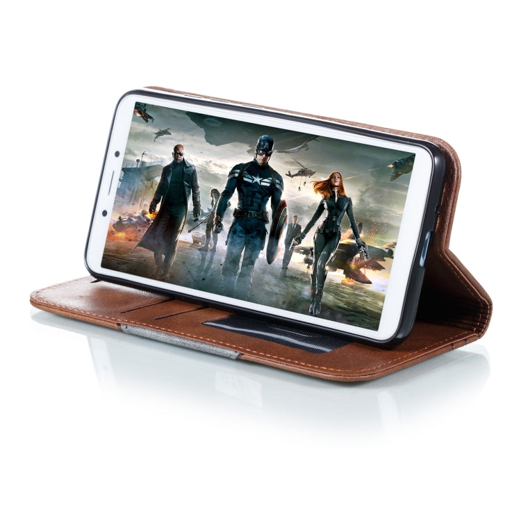 For Xiaomi Redmi 6 Splicing Color Magnetic Hem Horizontal Flip Leather Case with Holder & Card Slots