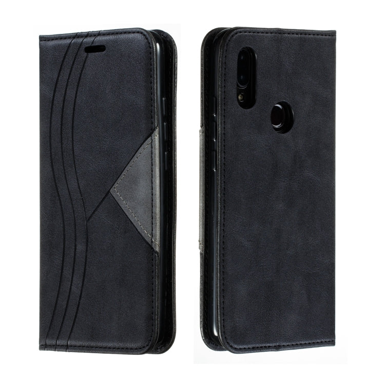For Xiaomi Redmi 7 Splicing Color Magnetic Hem Horizontal Flip Leather Case with Holder & Card Slots