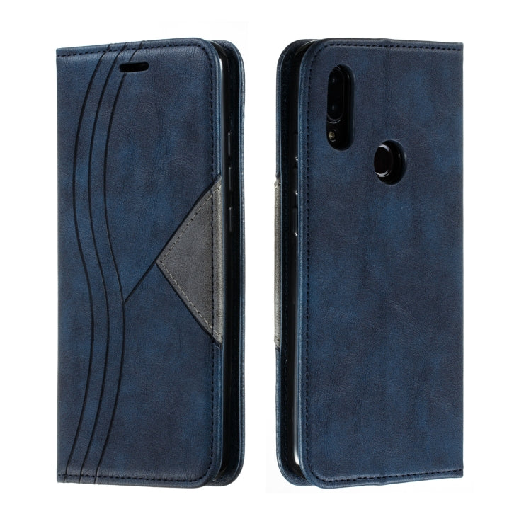 For Xiaomi Redmi 7 Splicing Color Magnetic Hem Horizontal Flip Leather Case with Holder & Card Slots