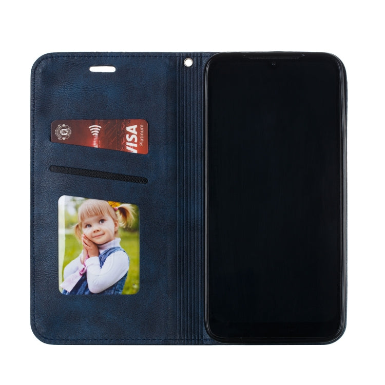 For Xiaomi Redmi 7 Splicing Color Magnetic Hem Horizontal Flip Leather Case with Holder & Card Slots