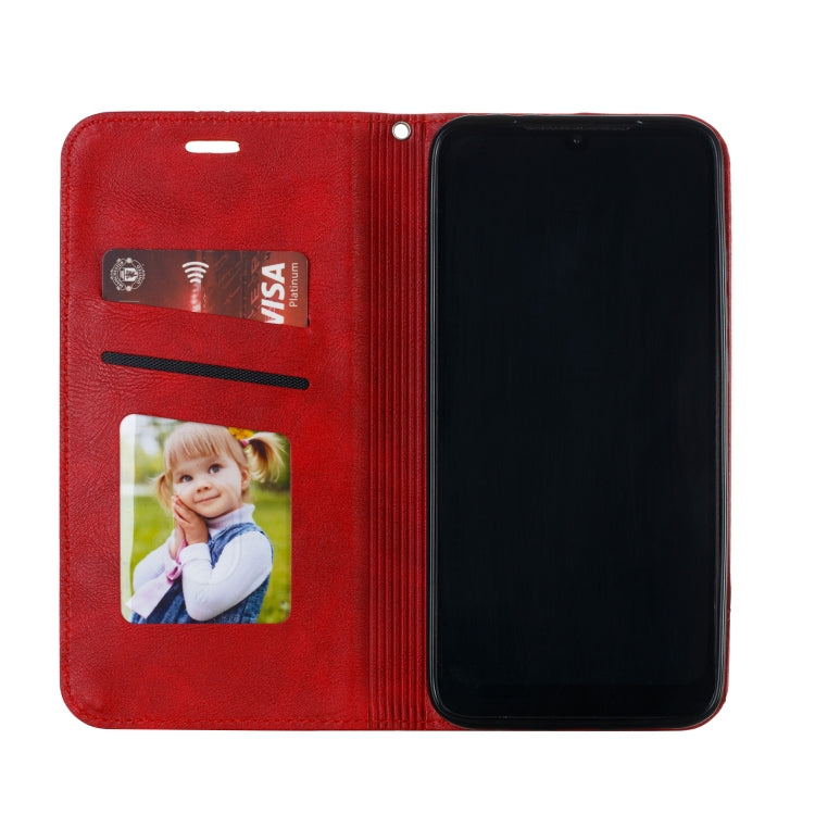 For Xiaomi Redmi 7 Splicing Color Magnetic Hem Horizontal Flip Leather Case with Holder & Card Slots