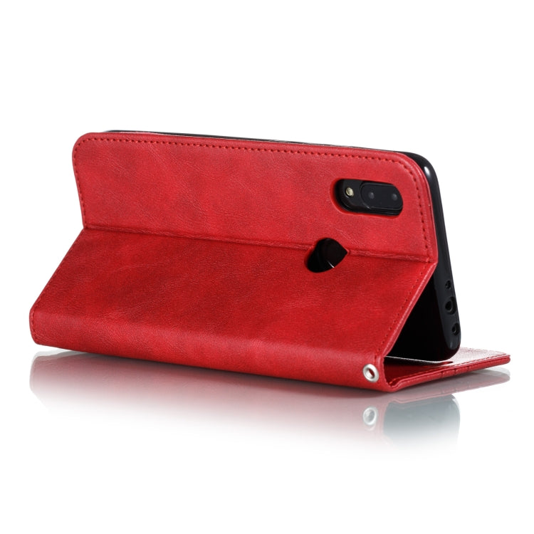 For Xiaomi Redmi 7 Splicing Color Magnetic Hem Horizontal Flip Leather Case with Holder & Card Slots