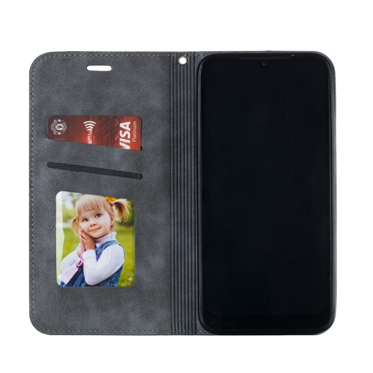 For Xiaomi Redmi 7 Splicing Color Magnetic Hem Horizontal Flip Leather Case with Holder & Card Slots