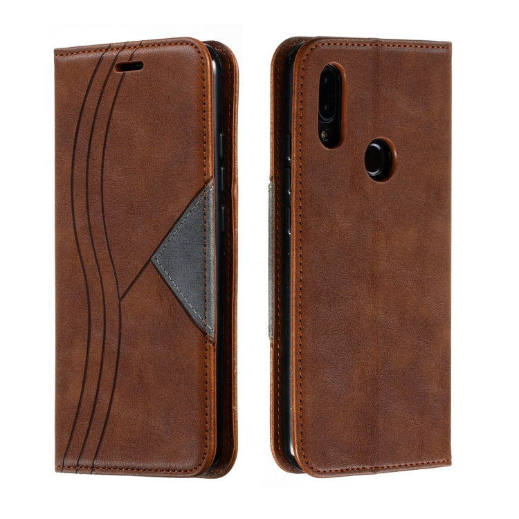 For Xiaomi Redmi 7 Splicing Color Magnetic Hem Horizontal Flip Leather Case with Holder & Card Slots