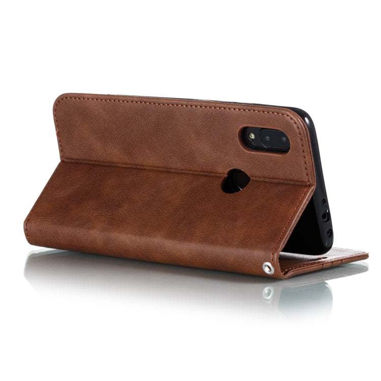 For Xiaomi Redmi 7 Splicing Color Magnetic Hem Horizontal Flip Leather Case with Holder & Card Slots